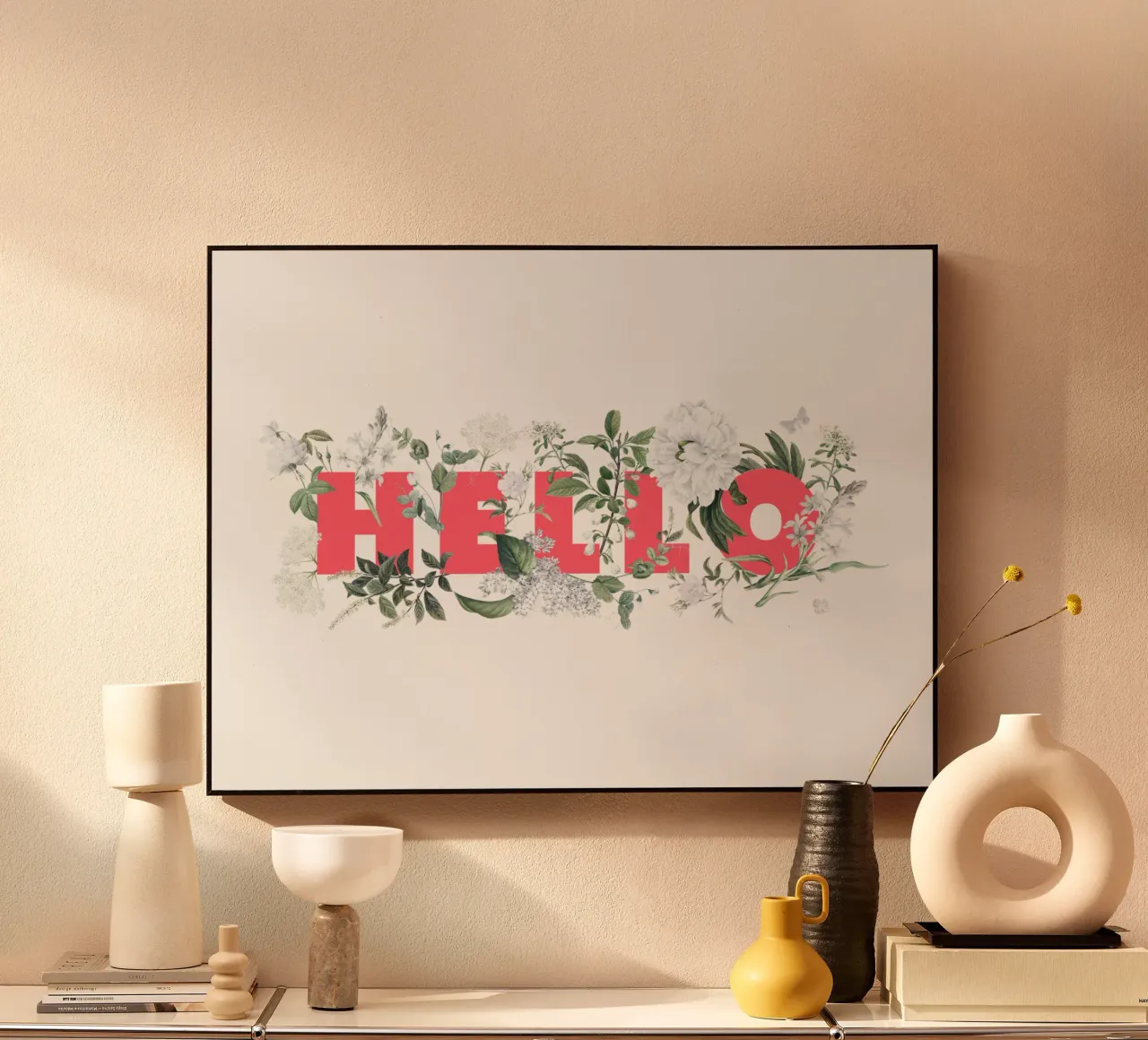 Ciao Fiori e Insetti Rosso Bianco alluminio dibond da Studio Frances M