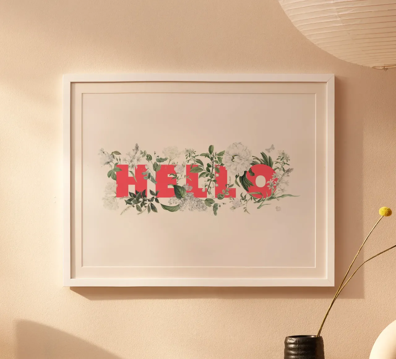 Ciao Fiori e Insetti Rosso Bianco carta hahnemühle da Studio Frances M