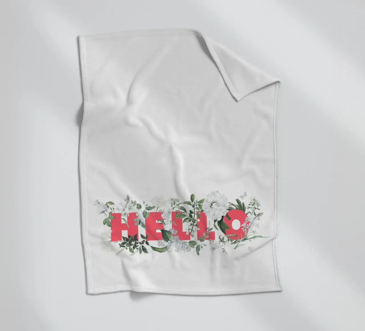 Ciao Fiori e Insetti Rosso Bianco coperta in pile da Studio Frances M