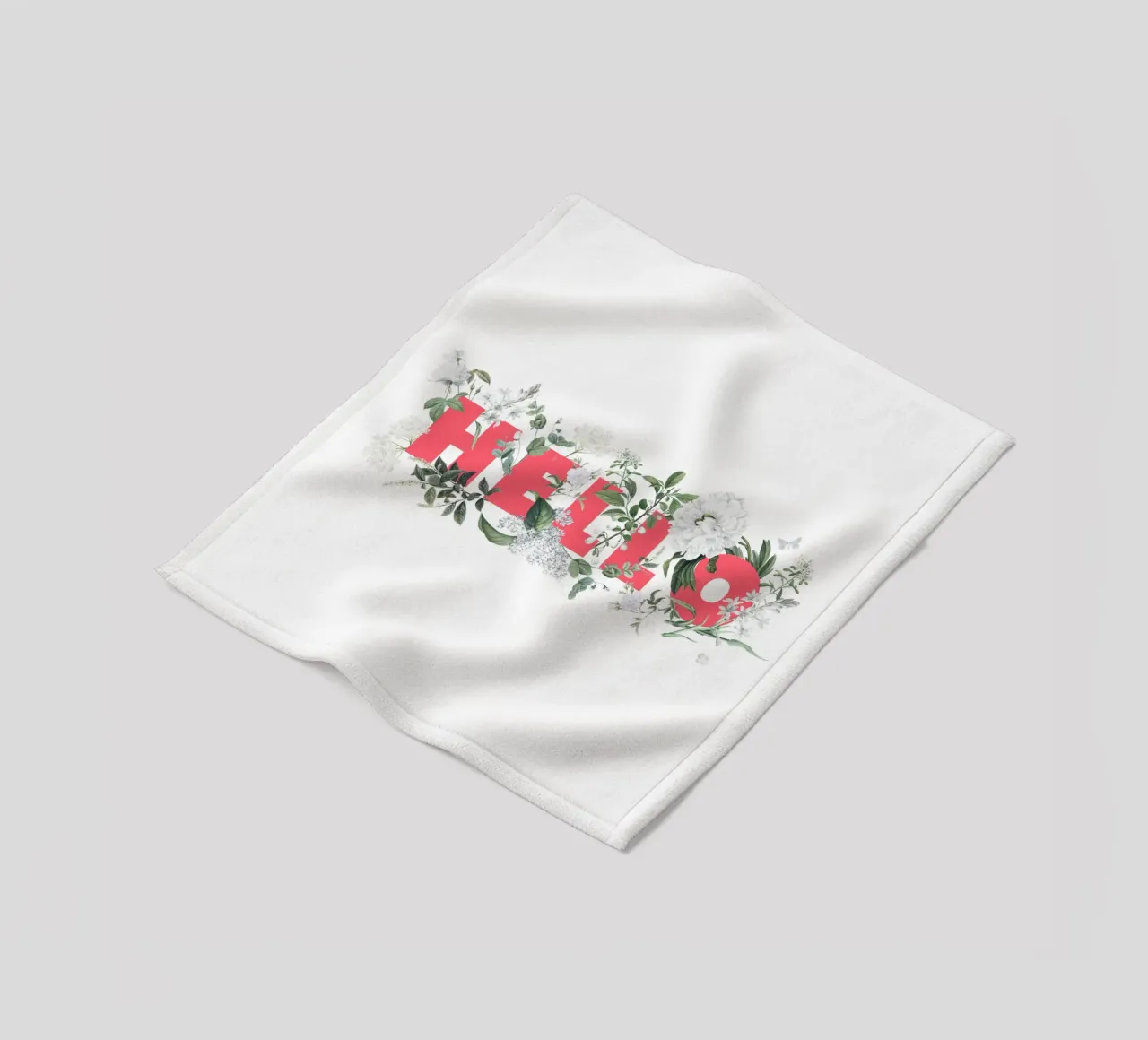Ciao Fiori e Insetti Rosso Bianco coperta in pile da Studio Frances M