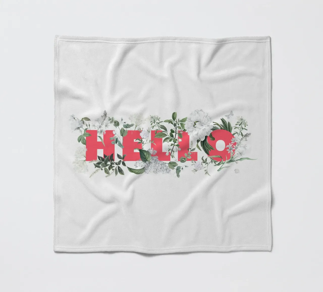 Ciao Fiori e Insetti Rosso Bianco coperta in pile da Studio Frances M