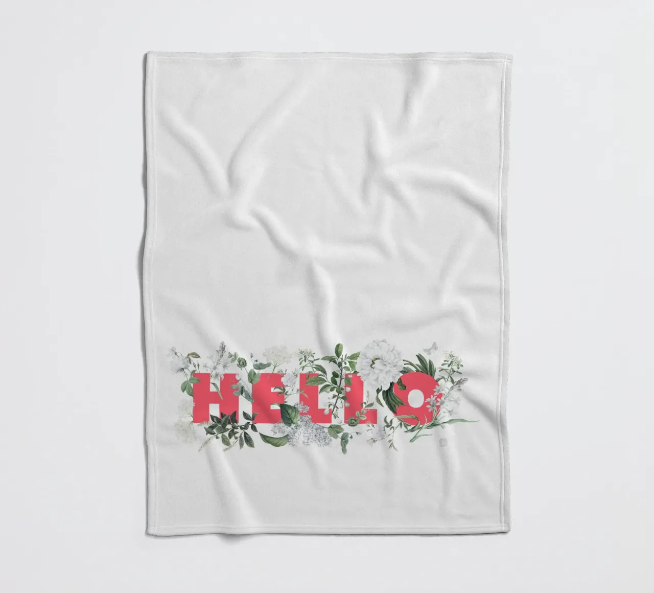 Ciao Fiori e Insetti Rosso Bianco coperta in pile da Studio Frances M