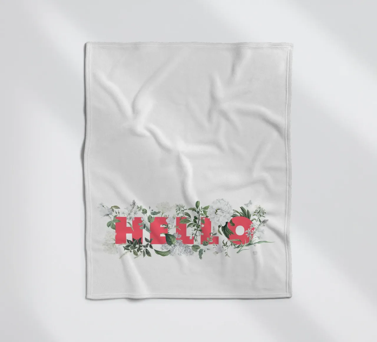 Ciao Fiori e Insetti Rosso Bianco coperta in pile da Studio Frances M