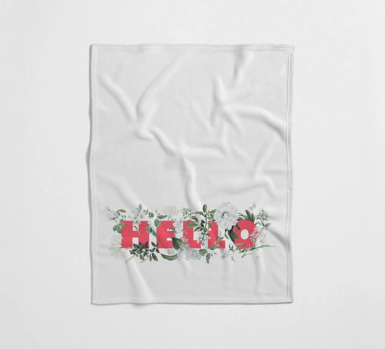 Ciao Fiori e Insetti Rosso Bianco coperta in pile da Studio Frances M