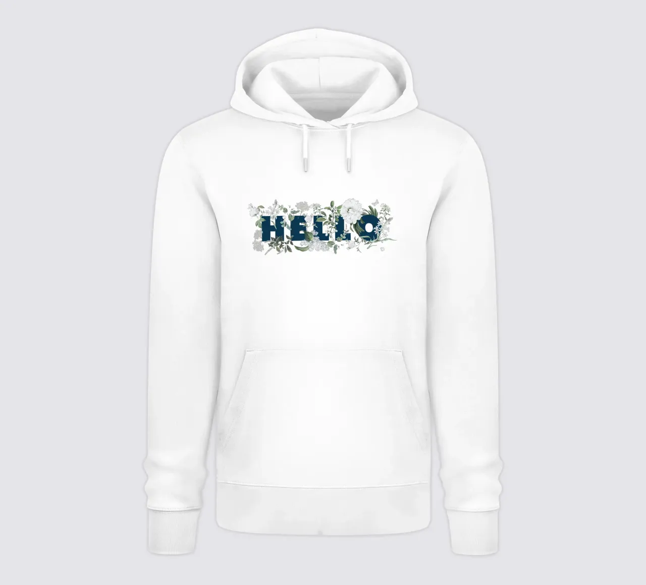 Ciao Fiori e Insetti Blu Bianco felpa con cappuccio da Studio Frances M