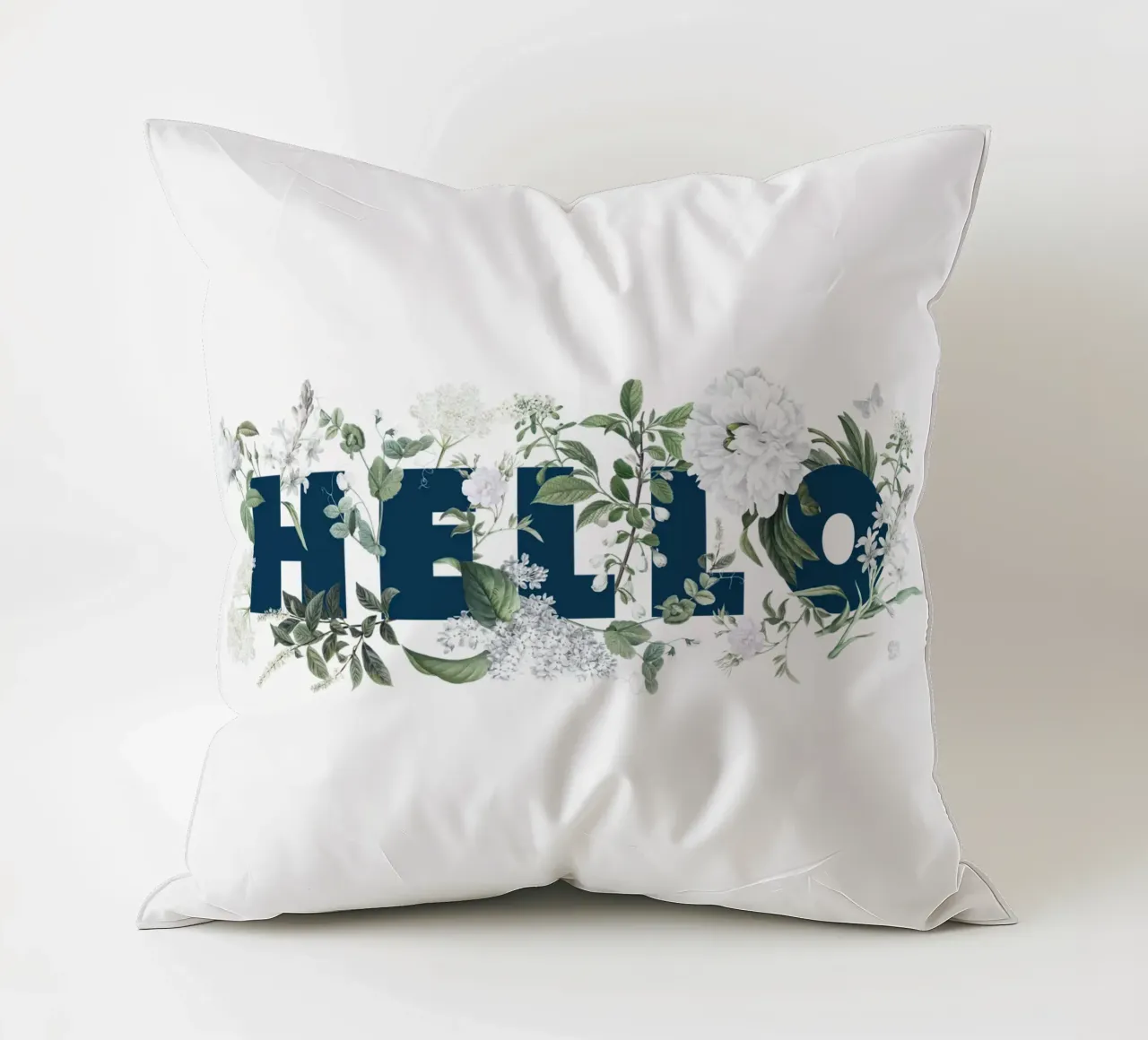 Ciao Fiori e Insetti Blu Bianco cuscino da Studio Frances M