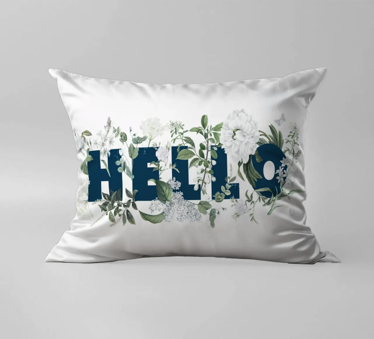 Ciao Fiori e Insetti Blu Bianco cuscino da Studio Frances M