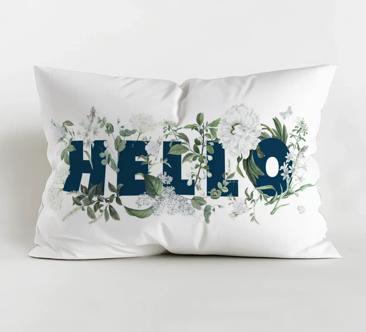 Ciao Fiori e Insetti Blu Bianco cuscino da Studio Frances M