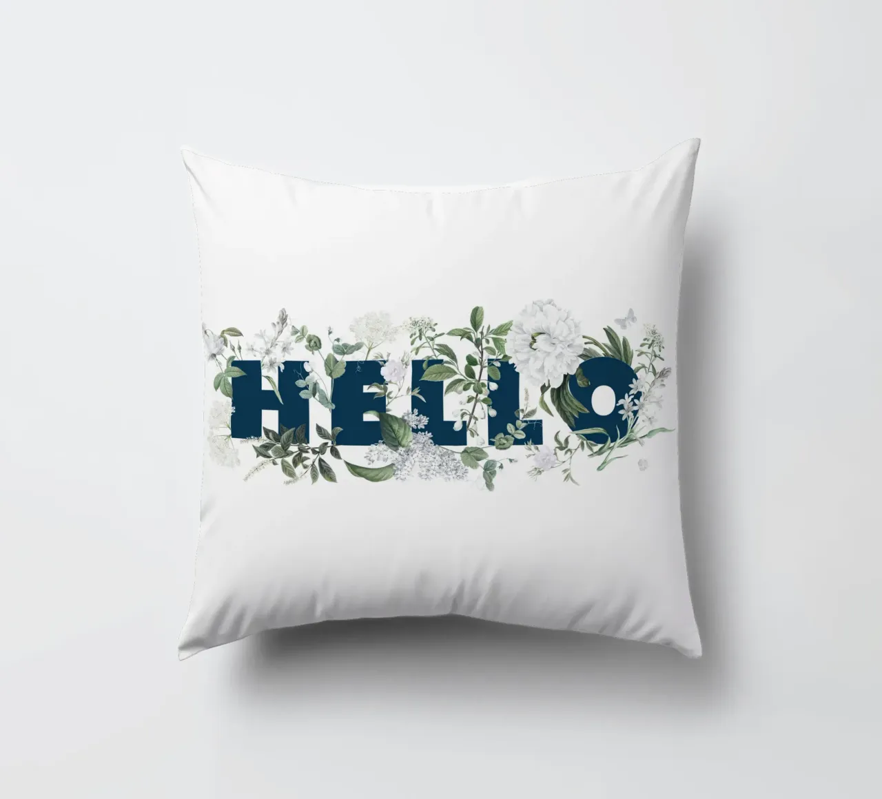 Ciao Fiori e Insetti Blu Bianco cuscino da Studio Frances M