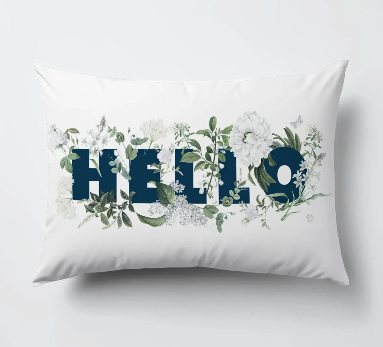 Ciao Fiori e Insetti Blu Bianco cuscino da Studio Frances M