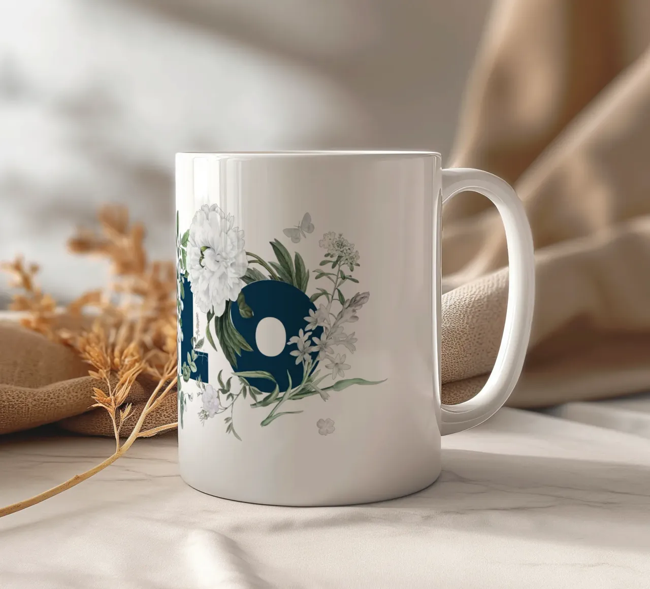 Ciao Fiori e Insetti Blu Bianco tazza in ceramica da Studio Frances M