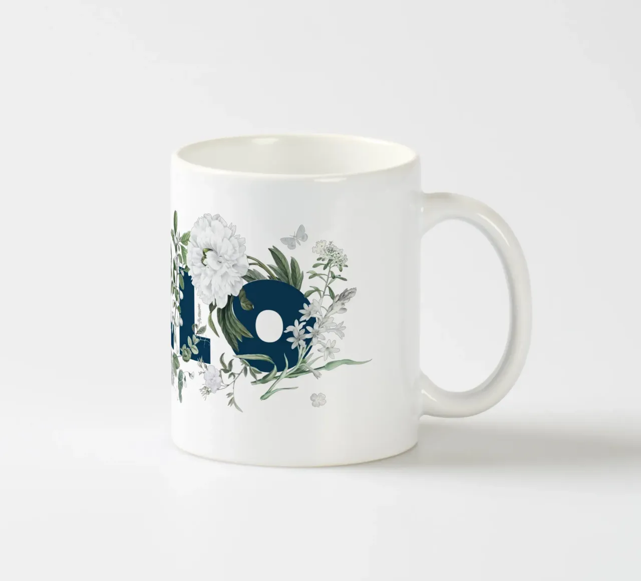 Ciao Fiori e Insetti Blu Bianco tazza in ceramica da Studio Frances M