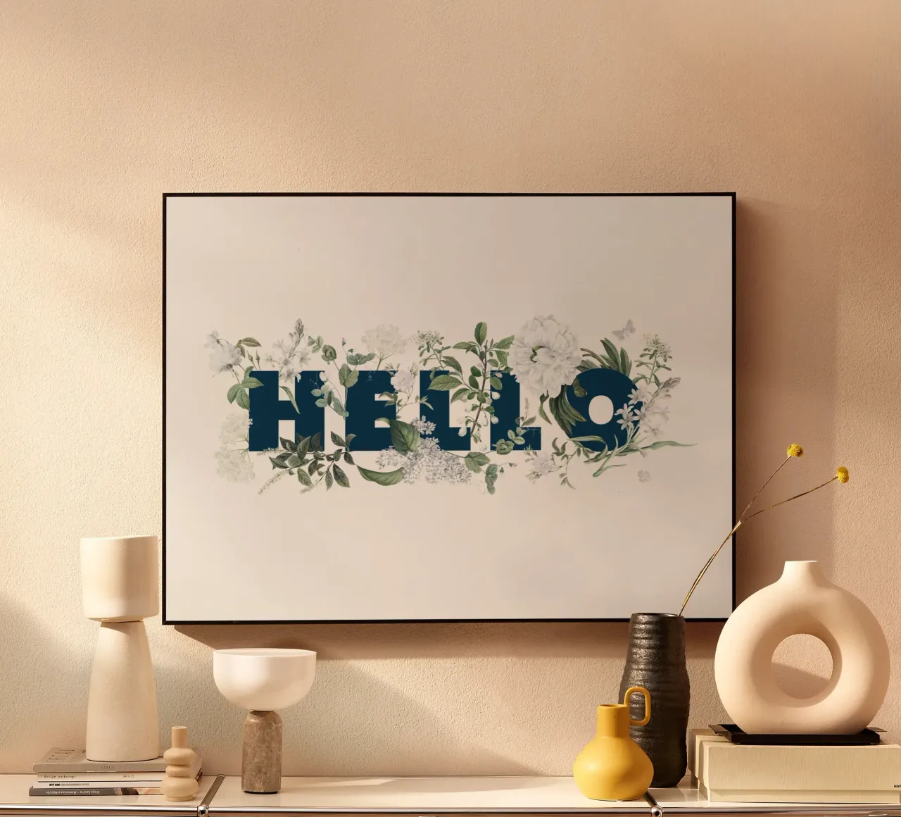 Ciao Fiori e Insetti Blu Bianco alluminio dibond da Studio Frances M