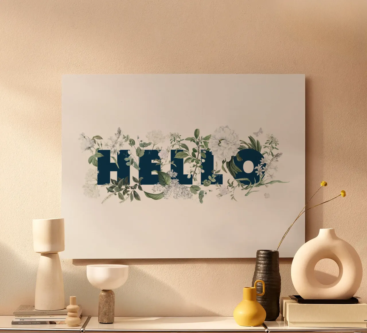 Ciao Fiori e Insetti Blu Bianco alluminio dibond da Studio Frances M