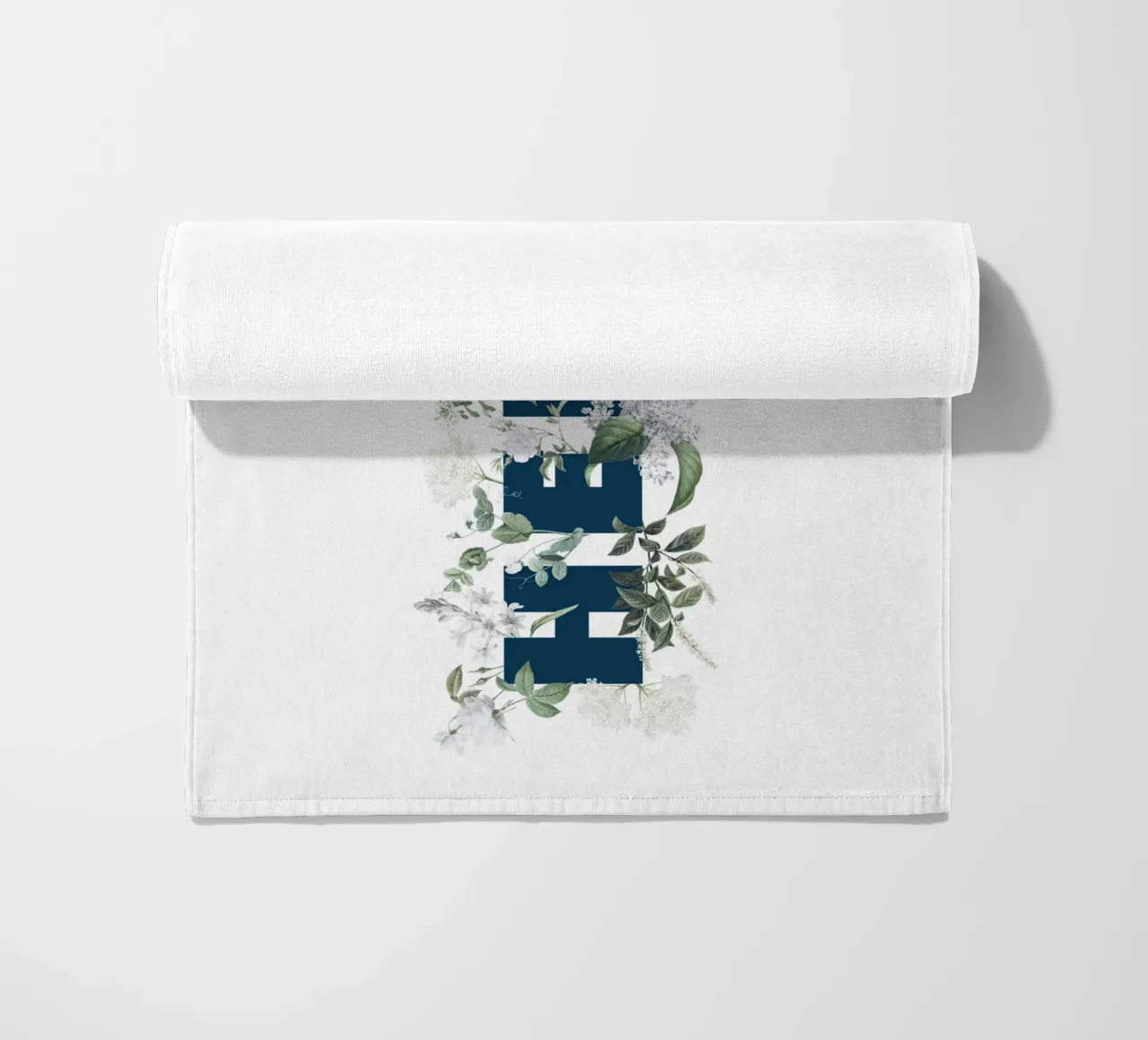 Ciao Fiori e Insetti Blu Bianco telo mare da Studio Frances M