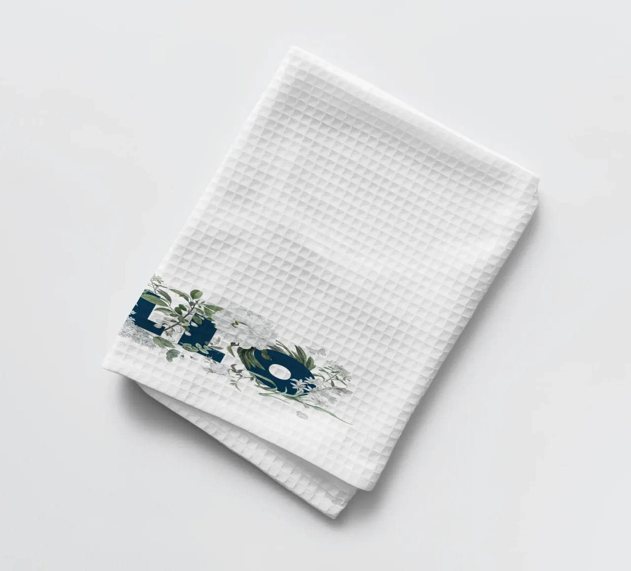 Ciao Fiori e Insetti Blu Bianco canovaccio da cucina da Studio Frances M