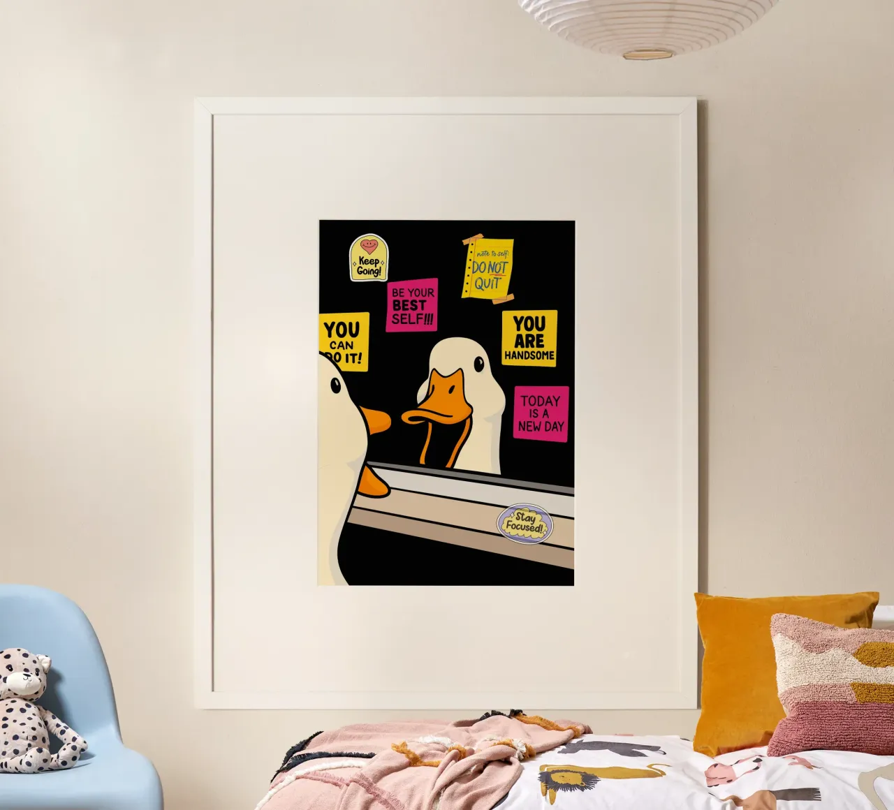 Motivational Duck Looking in Mirror carta hahnemühle da ramosashop