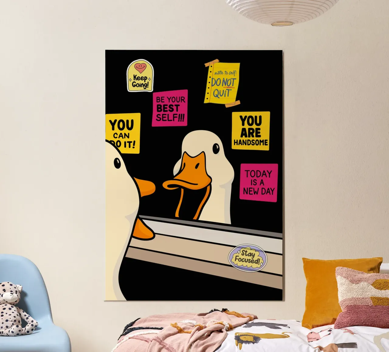 Motivational Duck Looking in Mirror carta hahnemühle da ramosashop