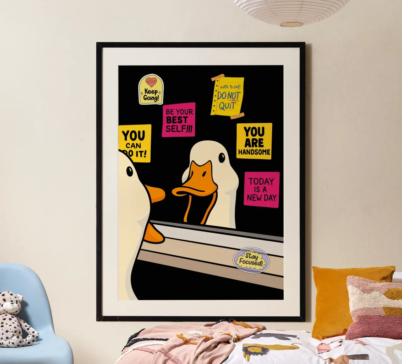 Motivational Duck Looking in Mirror carta hahnemühle da ramosashop