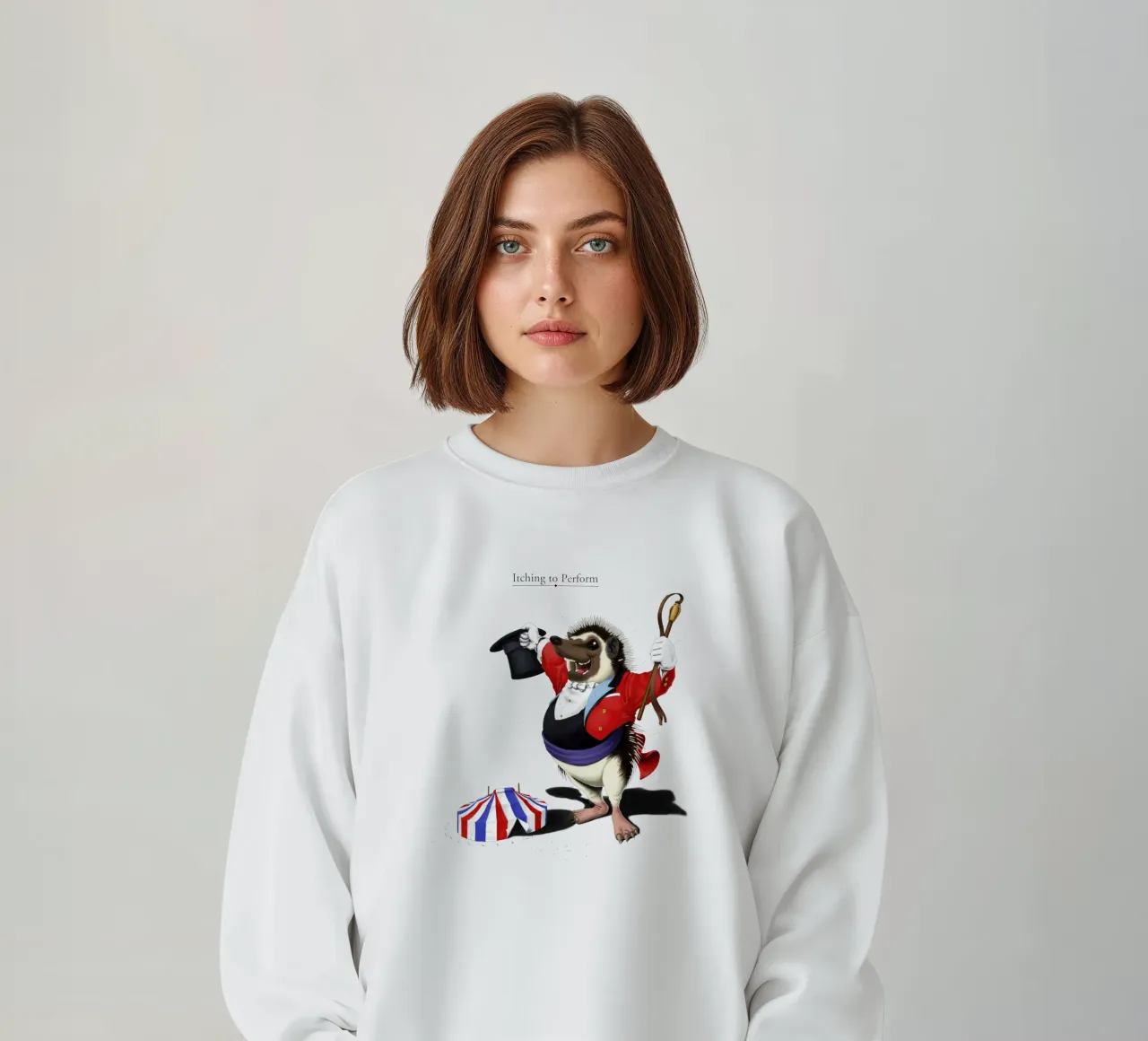 Itching to perform (Titled) sweatshirt van Rob Art | Illustration