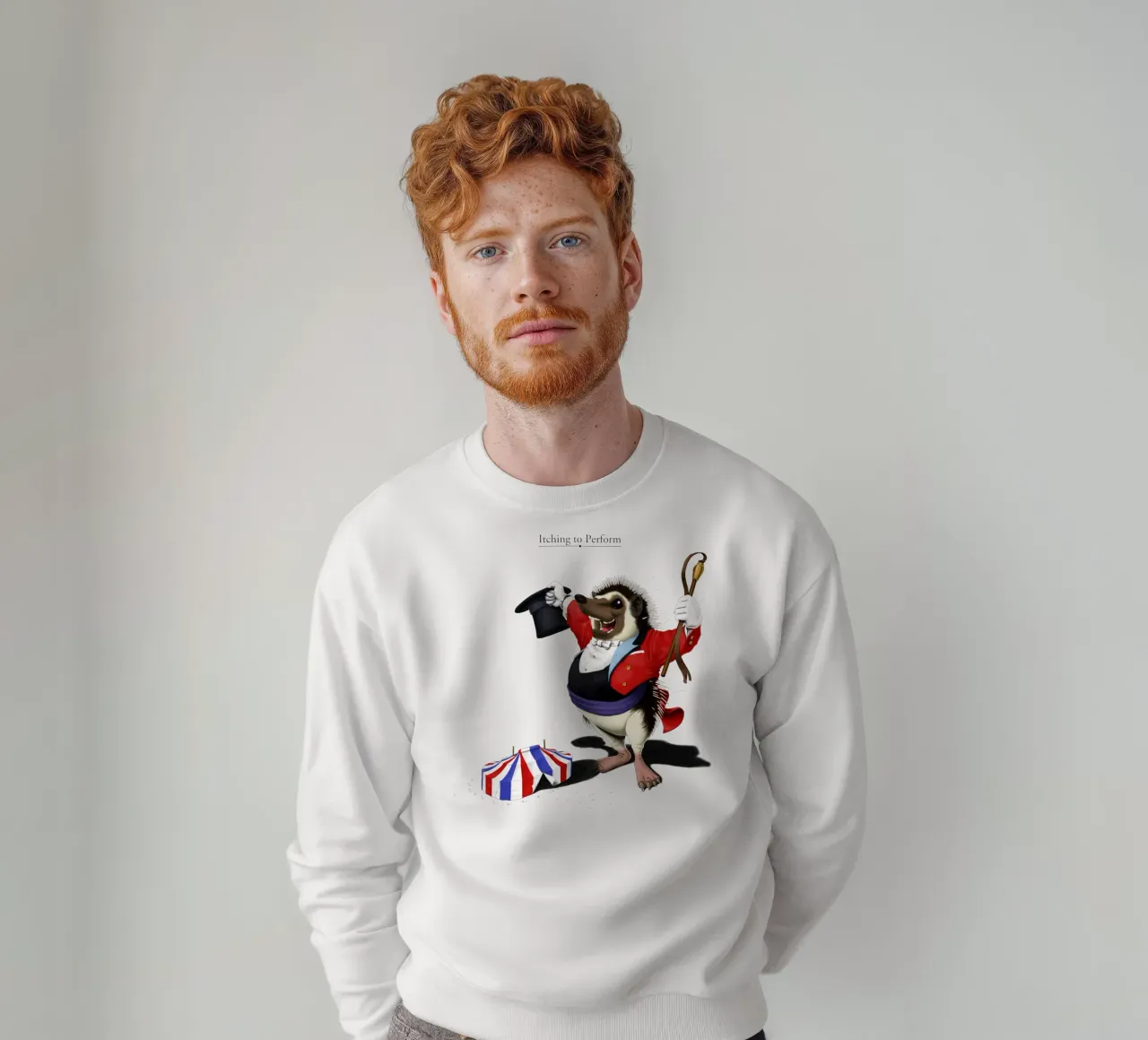 Itching to perform (Titled) sweatshirt van Rob Art | Illustration