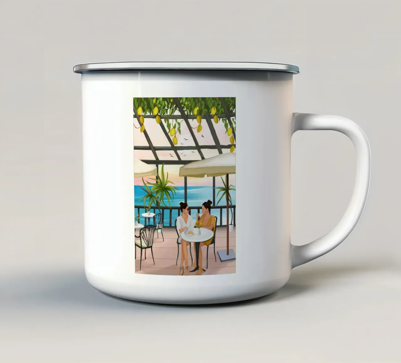 Beneath the Lemon Canopy tazza in smalto da cityart