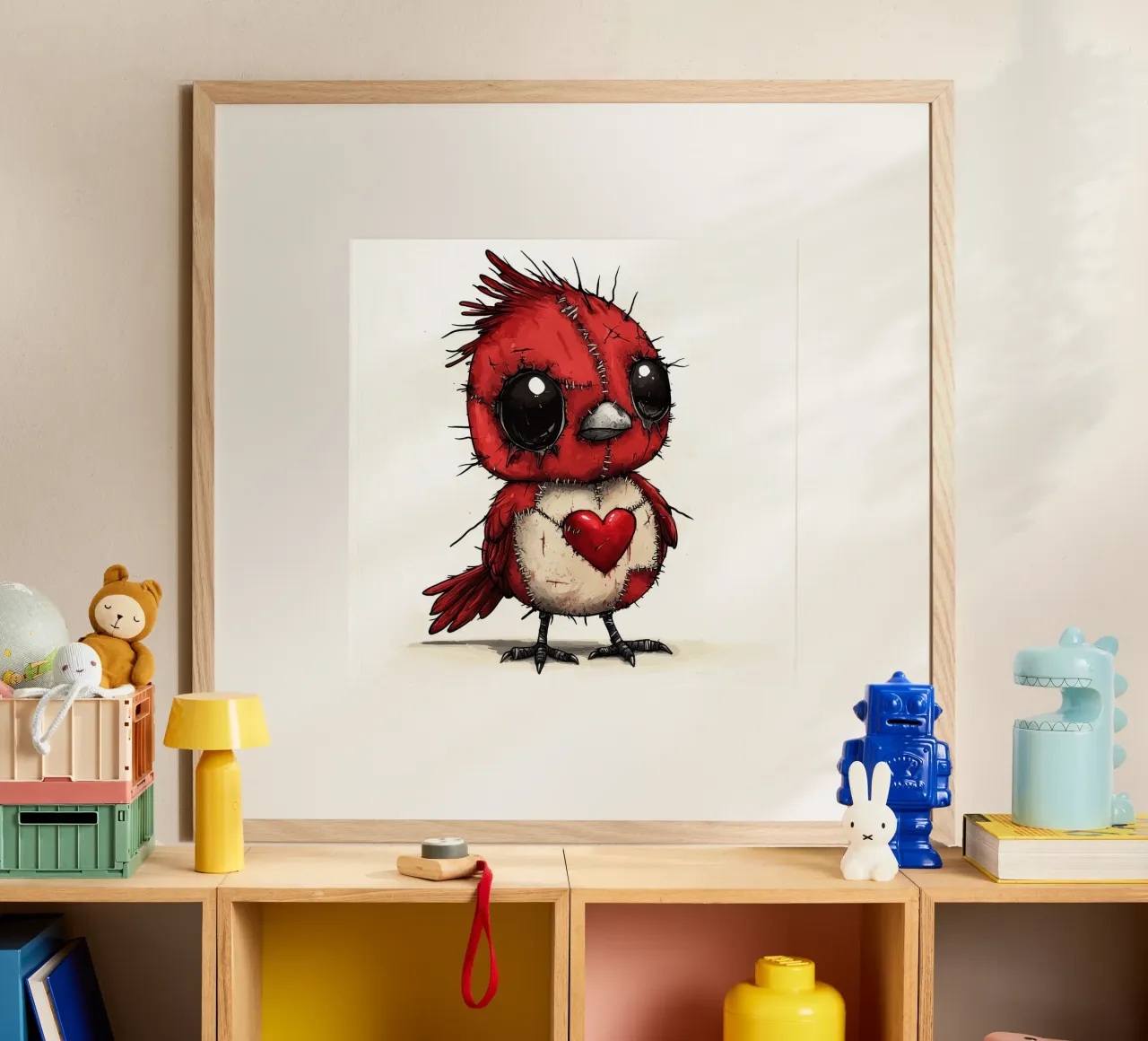 Cardinale Patchwork Cartoon poster da Happy Littles