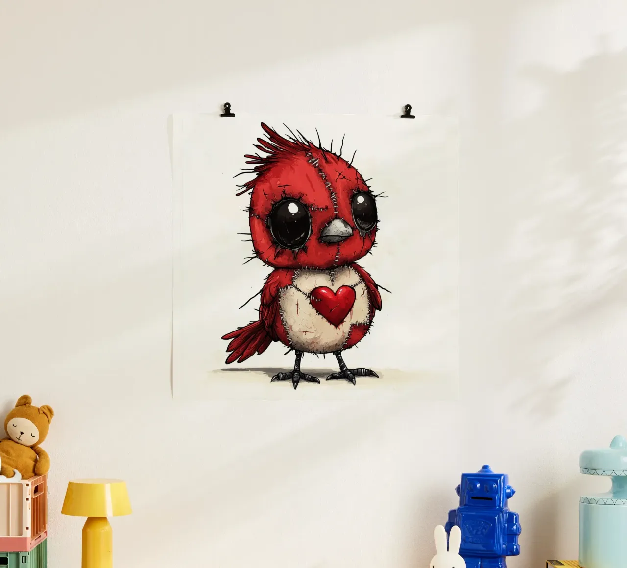 Cardinale Patchwork Cartoon poster da Happy Littles