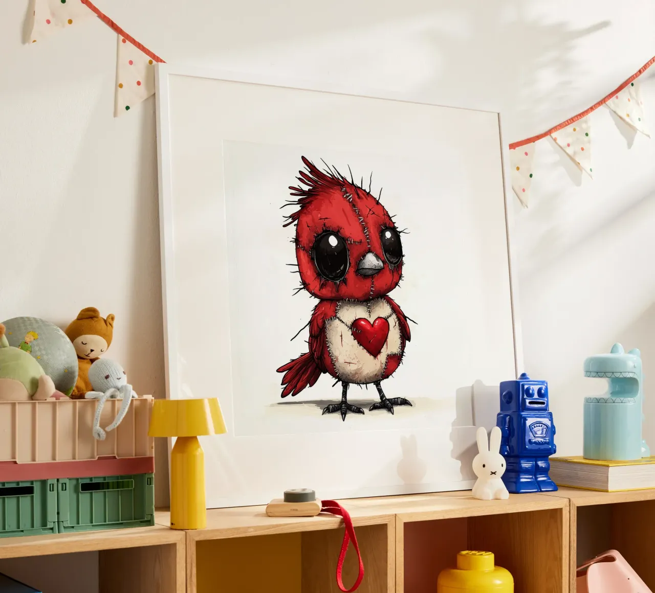 Cardinale Patchwork Cartoon poster da Happy Littles