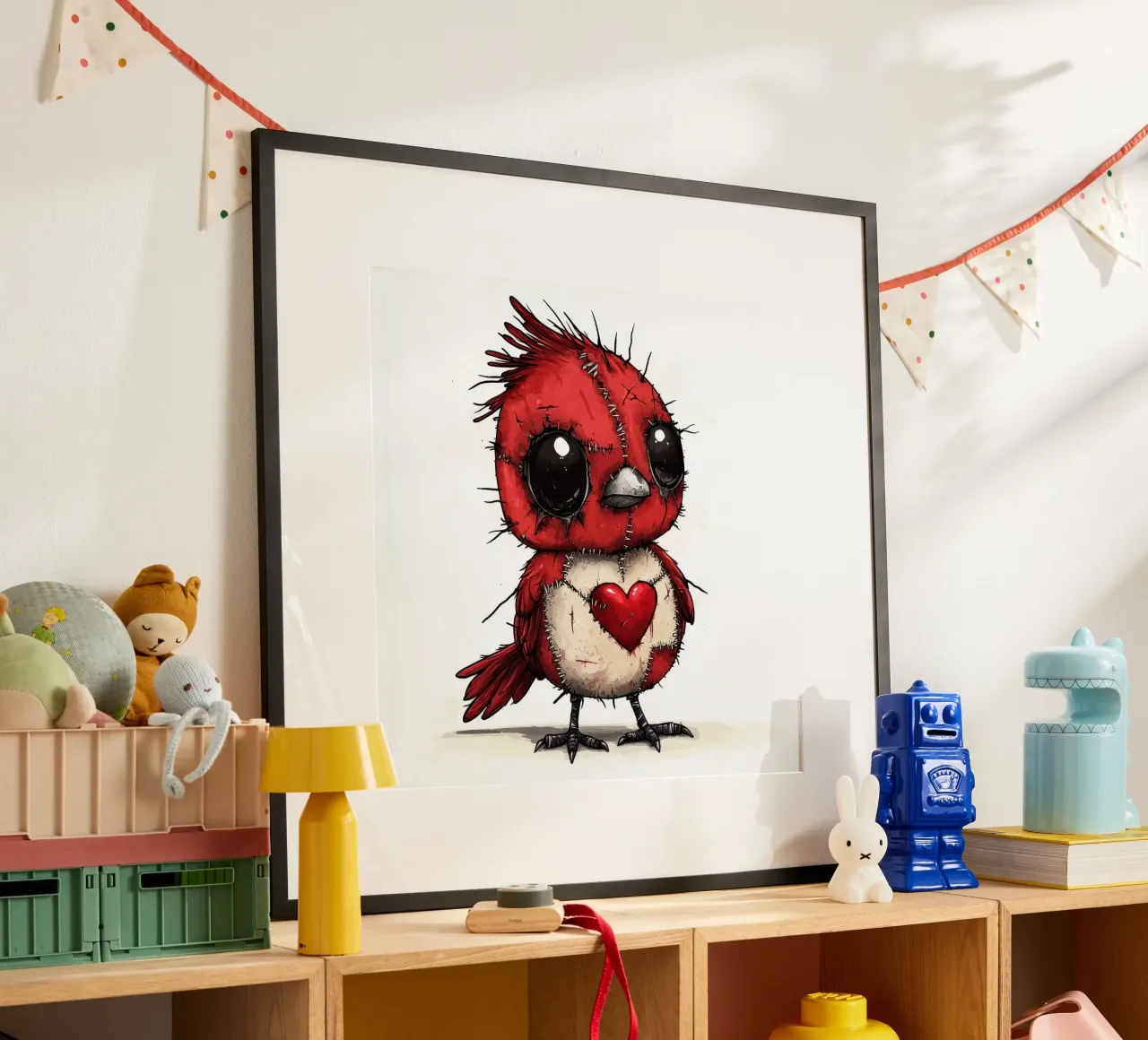 Cardinale Patchwork Cartoon poster da Happy Littles