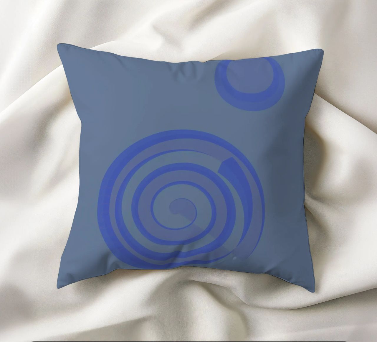 Disegno astratto con cerchi in blu e viola cuscino da Something for you