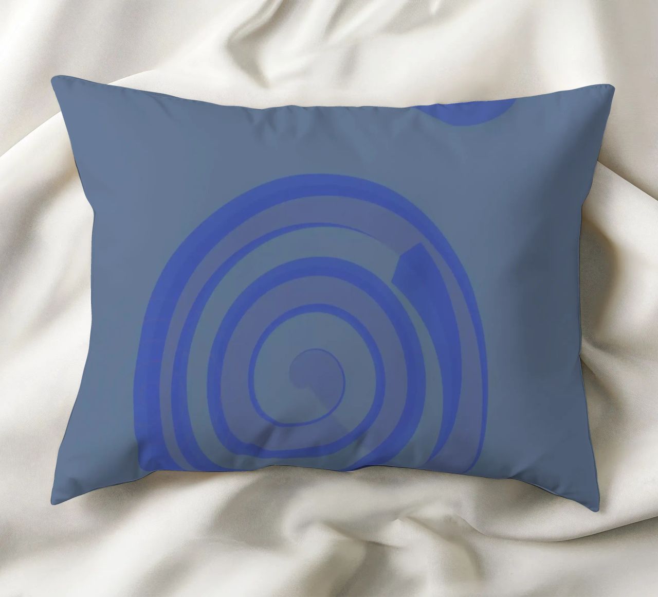 Disegno astratto con cerchi in blu e viola cuscino da Something for you