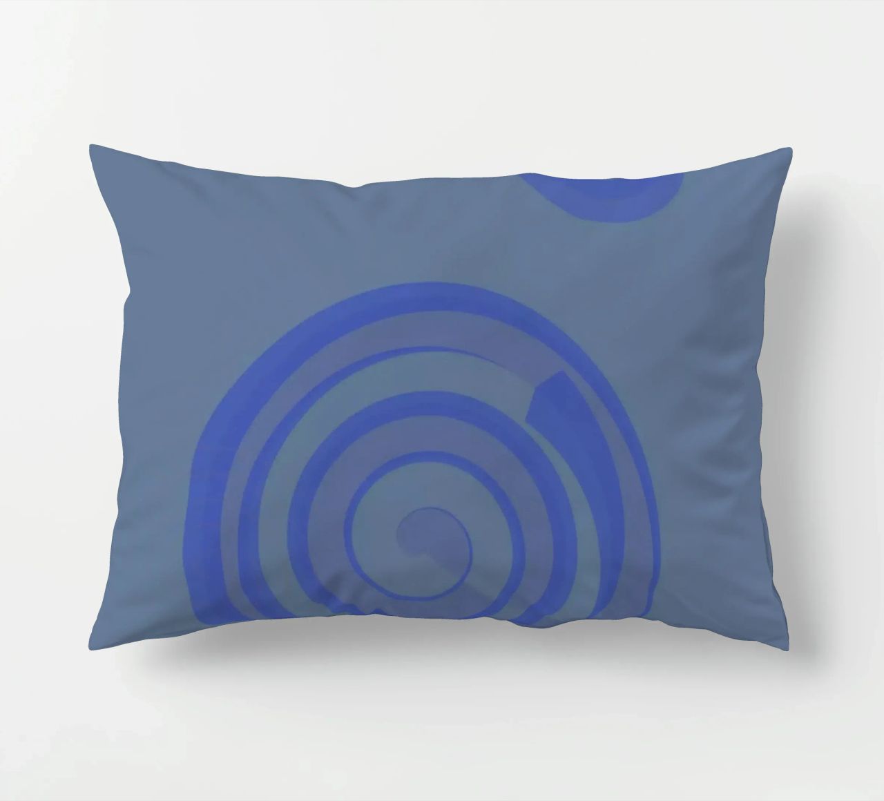 Disegno astratto con cerchi in blu e viola cuscino da Something for you