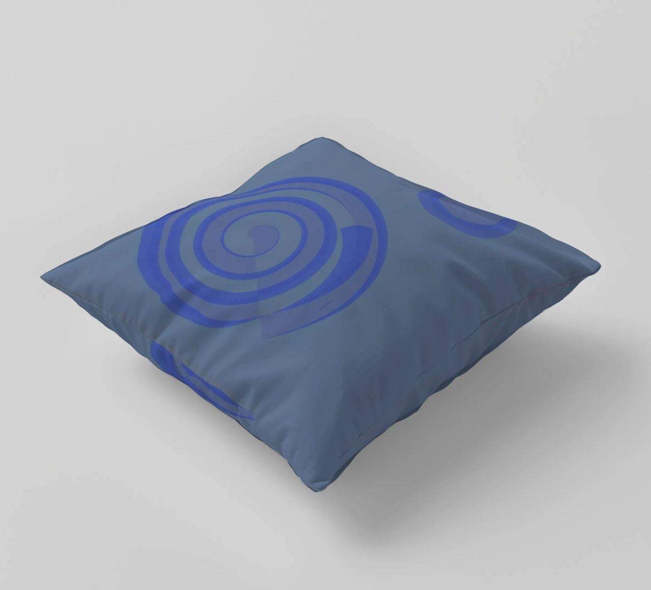 Disegno astratto con cerchi in blu e viola cuscino da Something for you