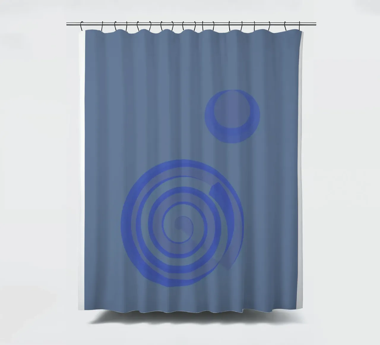 Abstract pattern with circles in blue and purple shower curtain by Something for you