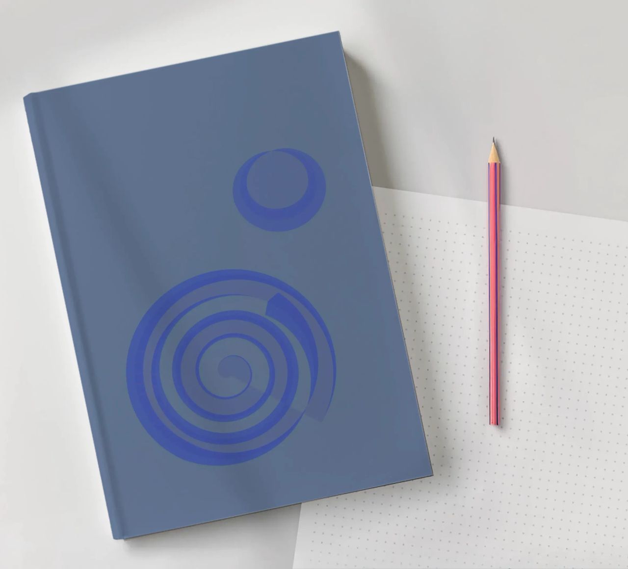 Abstract pattern with circles in blue and purple notebook by Something for you