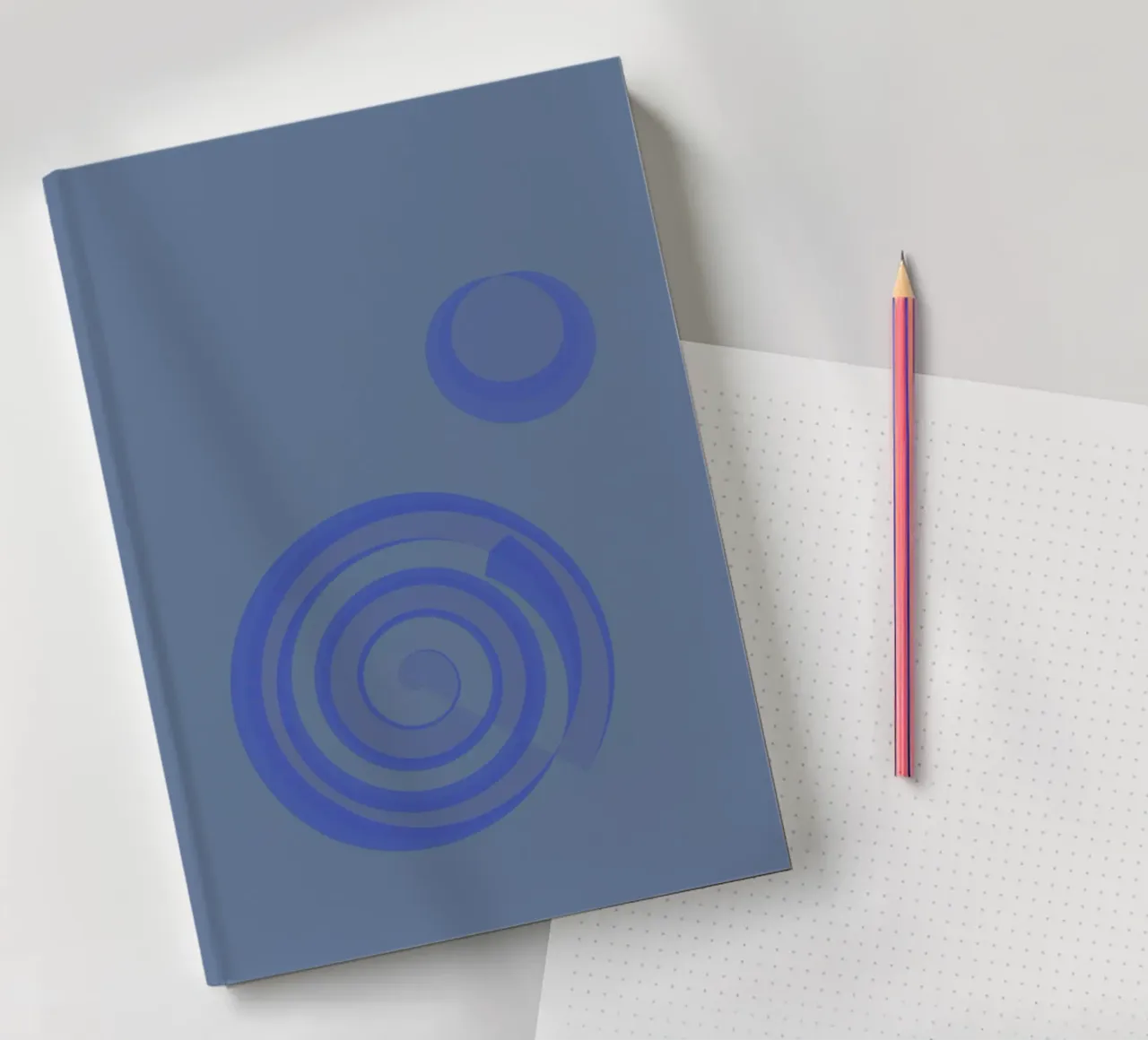 Motif abstrait avec des cercles en bleu et violet carnet de notes de Something for you