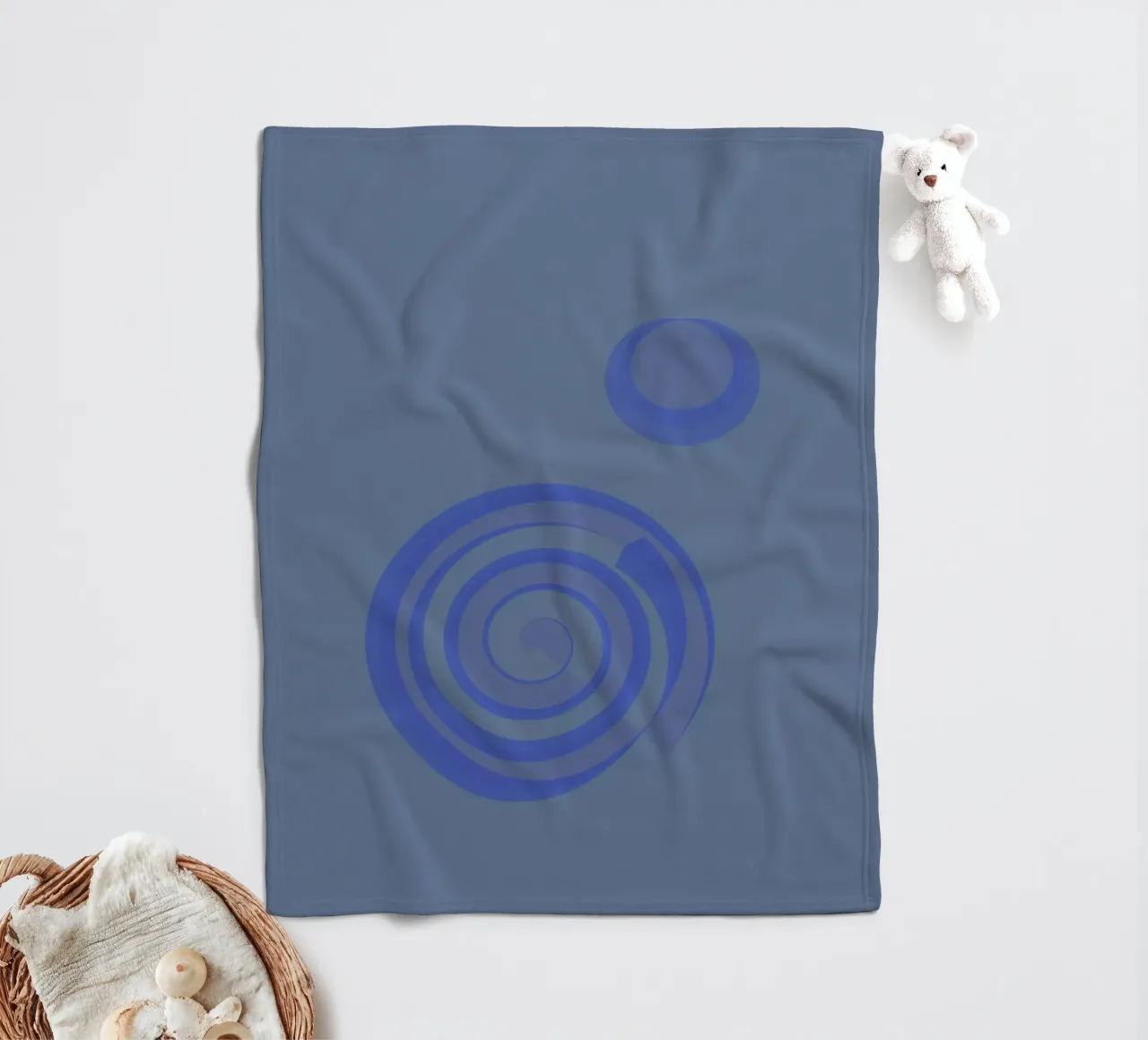 Abstract pattern with circles in blue and purple fleece blanket by Something for you