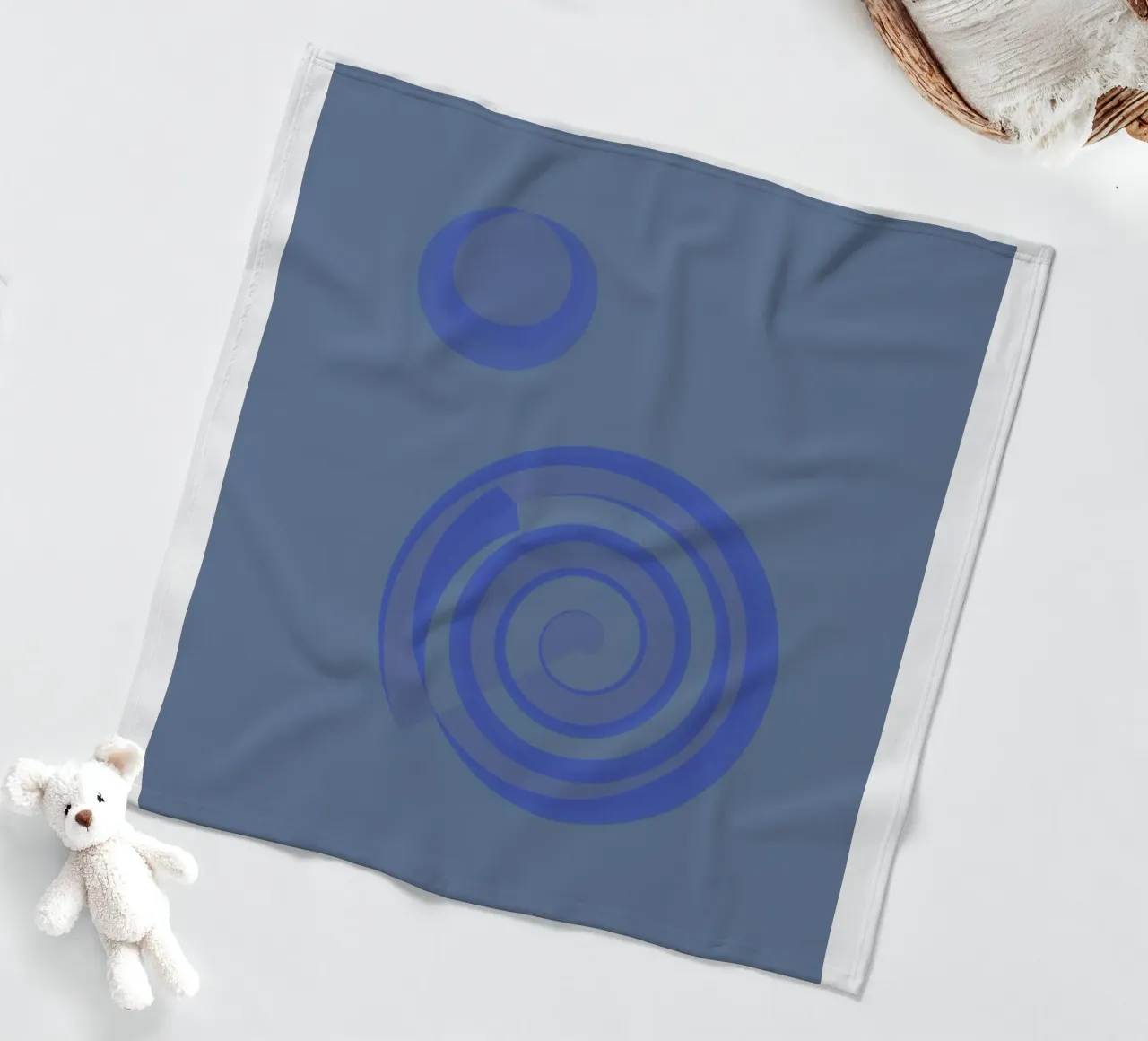 Abstract pattern with circles in blue and purple fleece blanket by Something for you