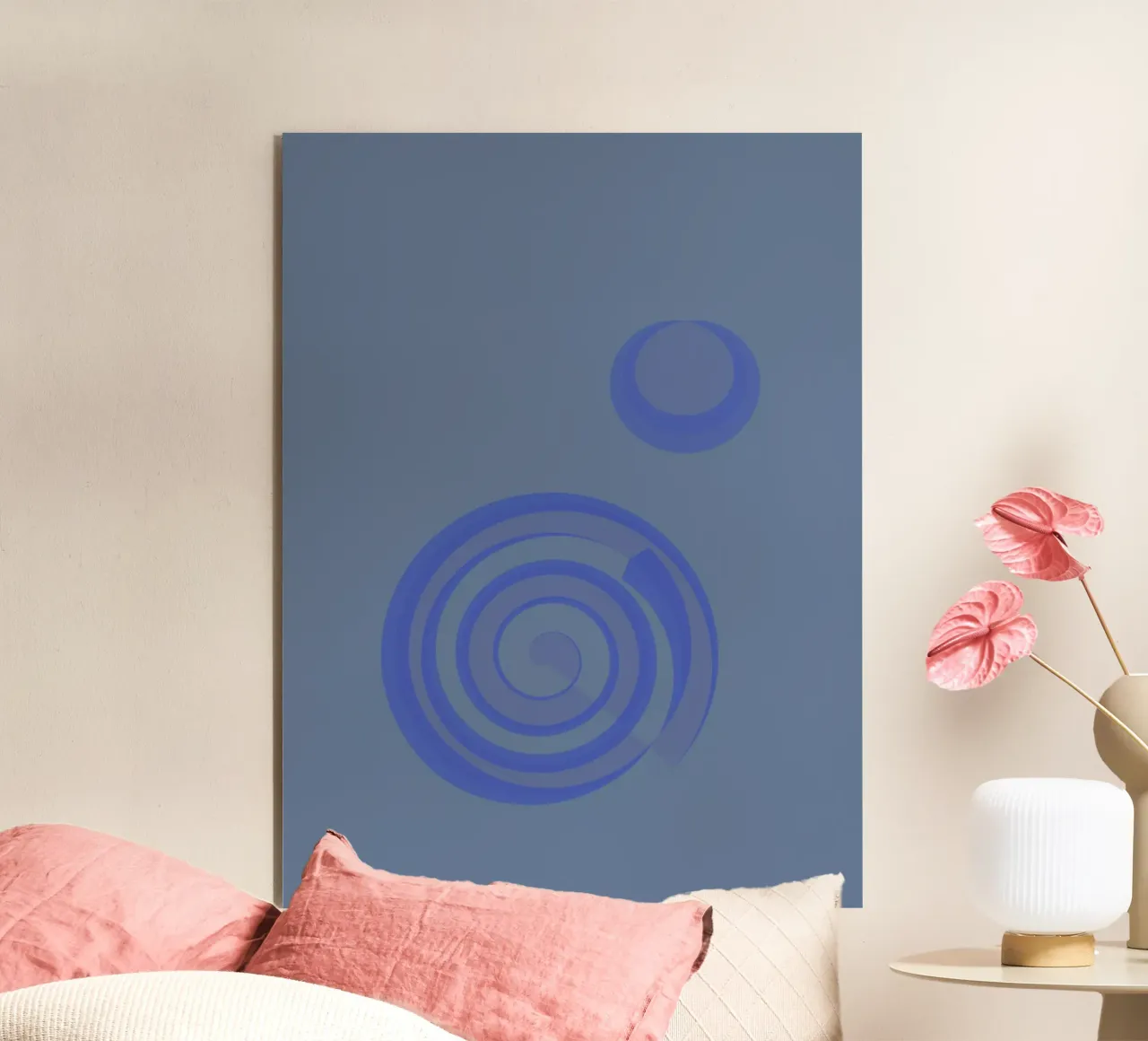 Abstract pattern with circles in blue and purple alu-dibond by Something for you
