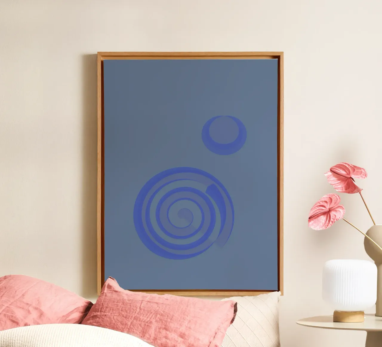 Abstract pattern with circles in blue and purple canvas by Something for you