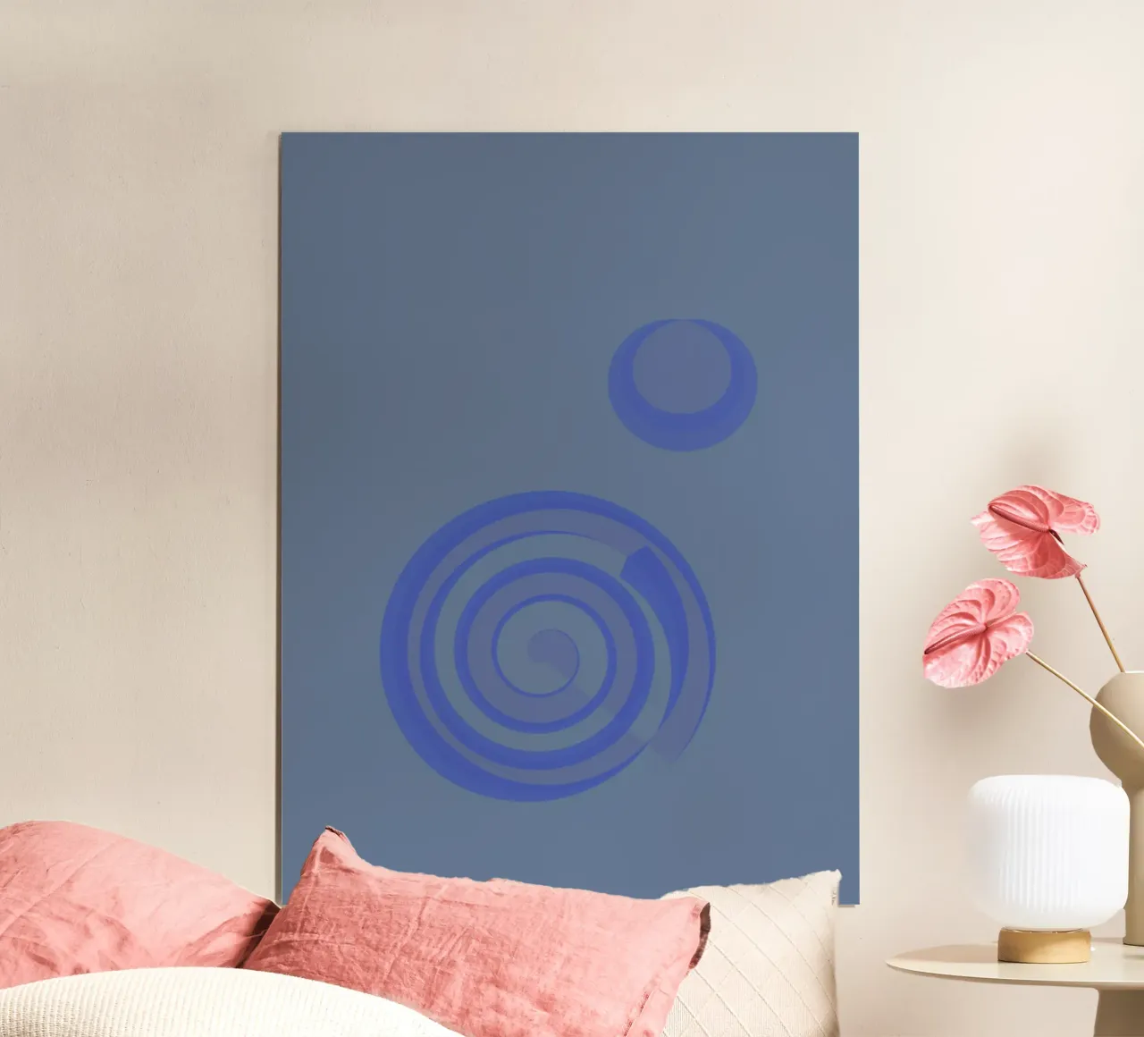 Abstract pattern with circles in blue and purple hahnemühle by Something for you