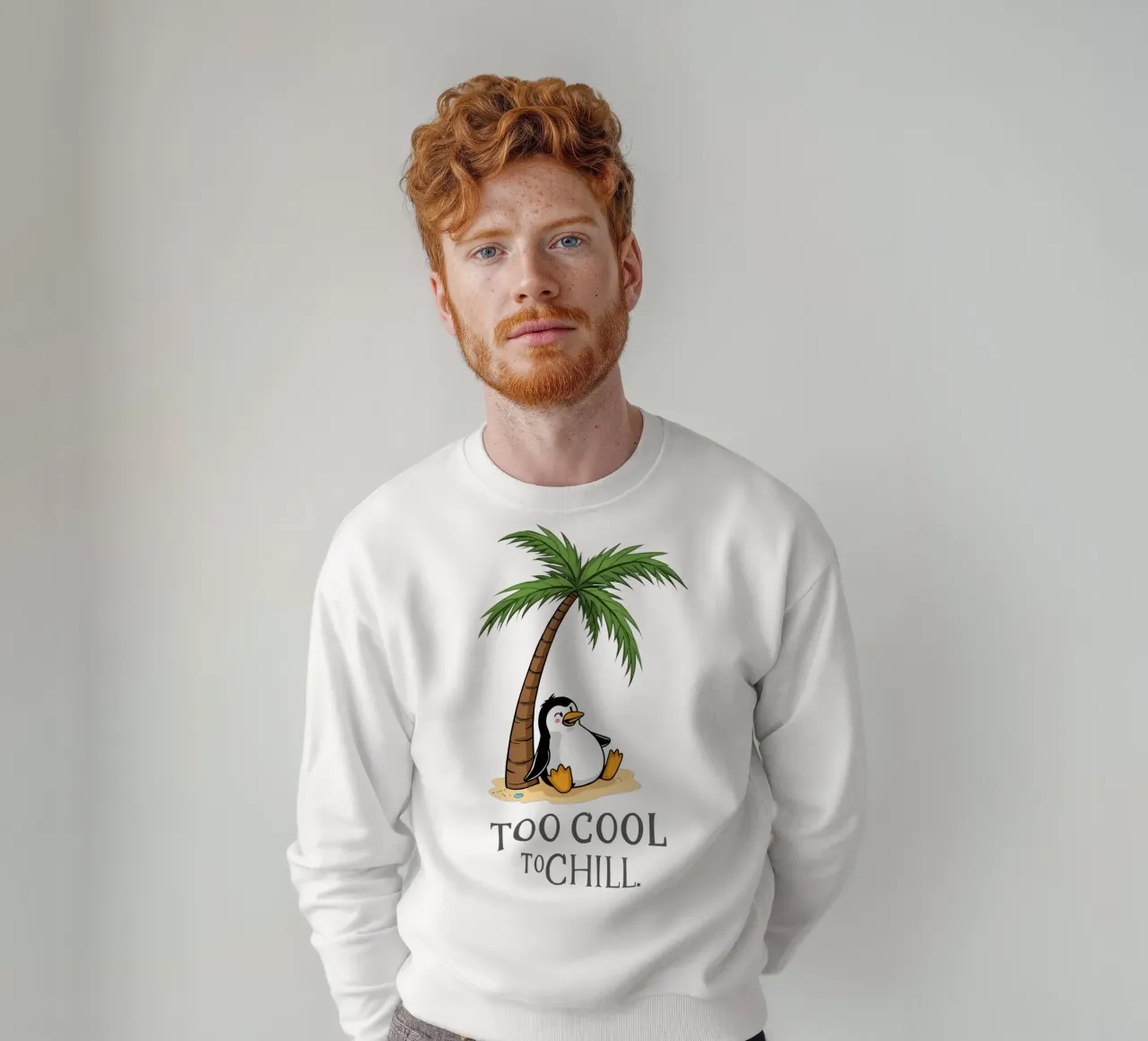 Pinguino sotto la palma felpa da DesignDoodle