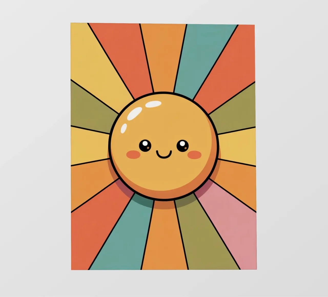 Illustrazione del sole sorridente con raggi retrò colorati pellicola backlit da logic