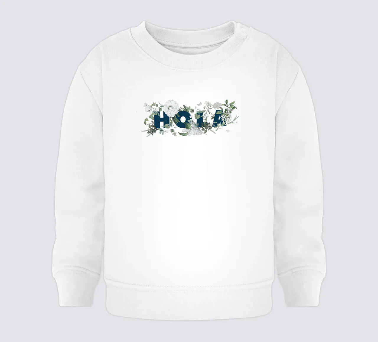 Hola Fiori e Insetti Blu Bianco felpa neonato da Studio Frances M