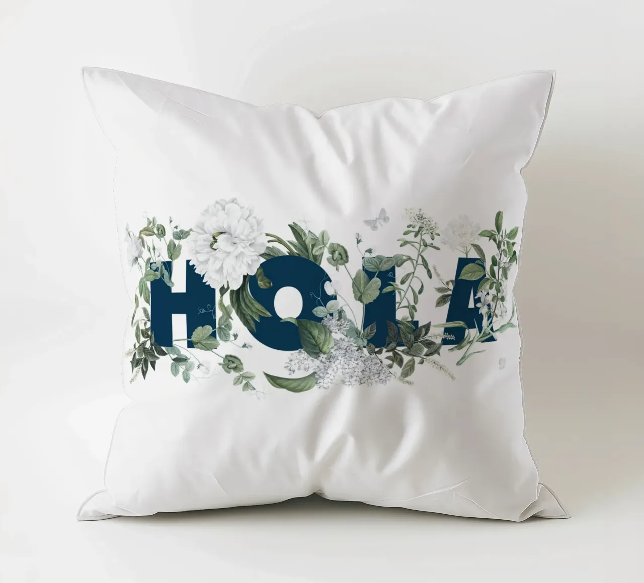Hola Fiori e Insetti Blu Bianco cuscino da Studio Frances M