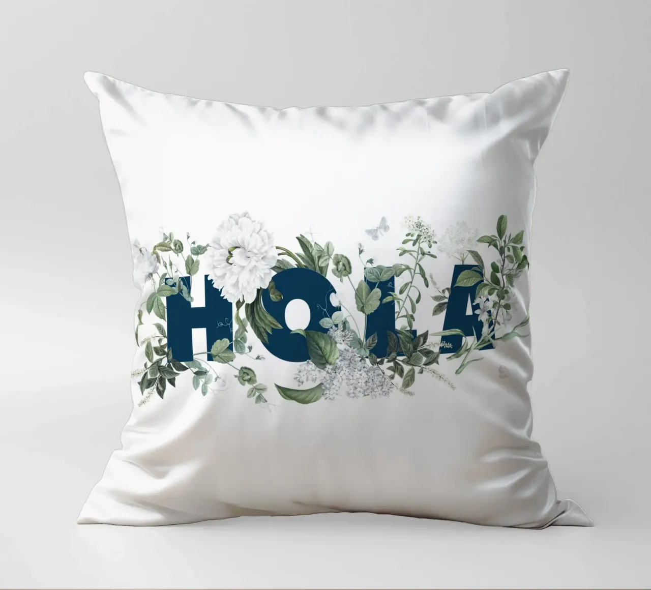 Hola Fiori e Insetti Blu Bianco cuscino da Studio Frances M