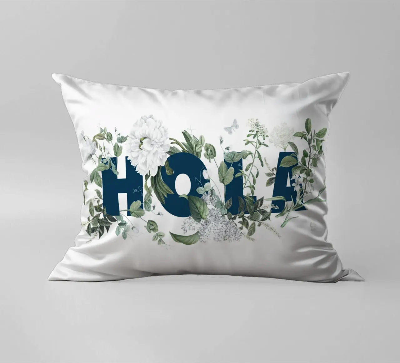 Hola Fiori e Insetti Blu Bianco cuscino da Studio Frances M