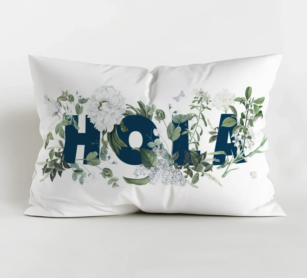 Hola Fiori e Insetti Blu Bianco cuscino da Studio Frances M
