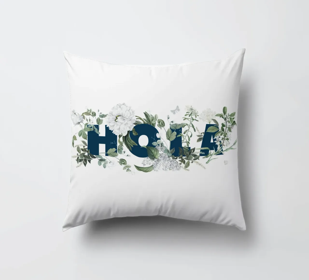 Hola Fiori e Insetti Blu Bianco cuscino da Studio Frances M